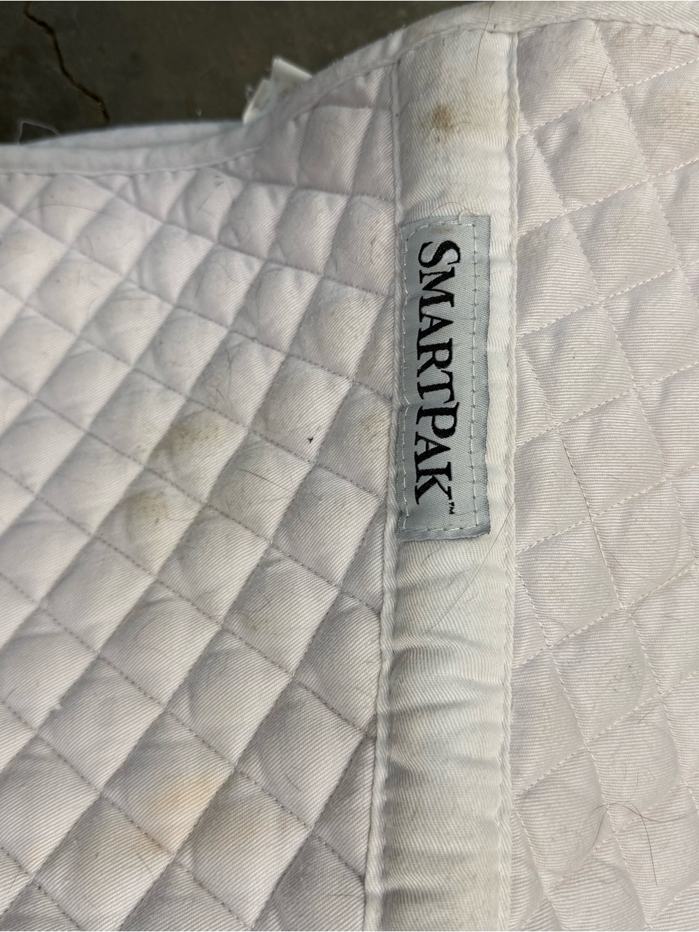 SmartPak White Quilted square English Saddle Pad